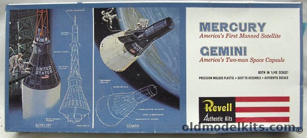 Revell 1/48 Mercury and Gemini Capsules, H1834 plastic model kit